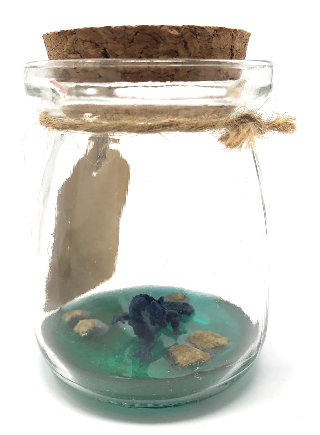 1 Inch Loch Ness Monster Desk Pet Nessie in Glass Jar with Collected in Scotland Tag