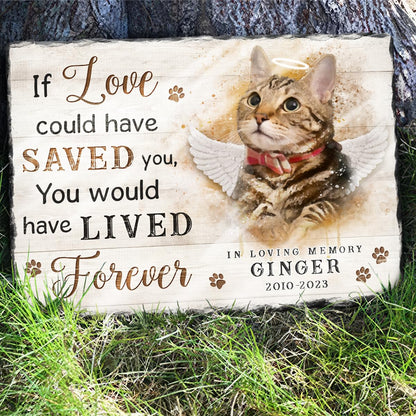 Personalized Pet Memorial Stone, Loss of Dog Sympathy Gift - Customizable Photo Name Memorial Garden Stone, White Headstone Maker, Ideal Dog Passing Away Gifts, Sympathy Gifts for Pet Lovers