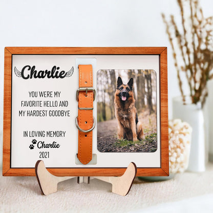 Personalized Dog Collar Memorial Frames, Pet Memorial Frame, Dog Lover Gift