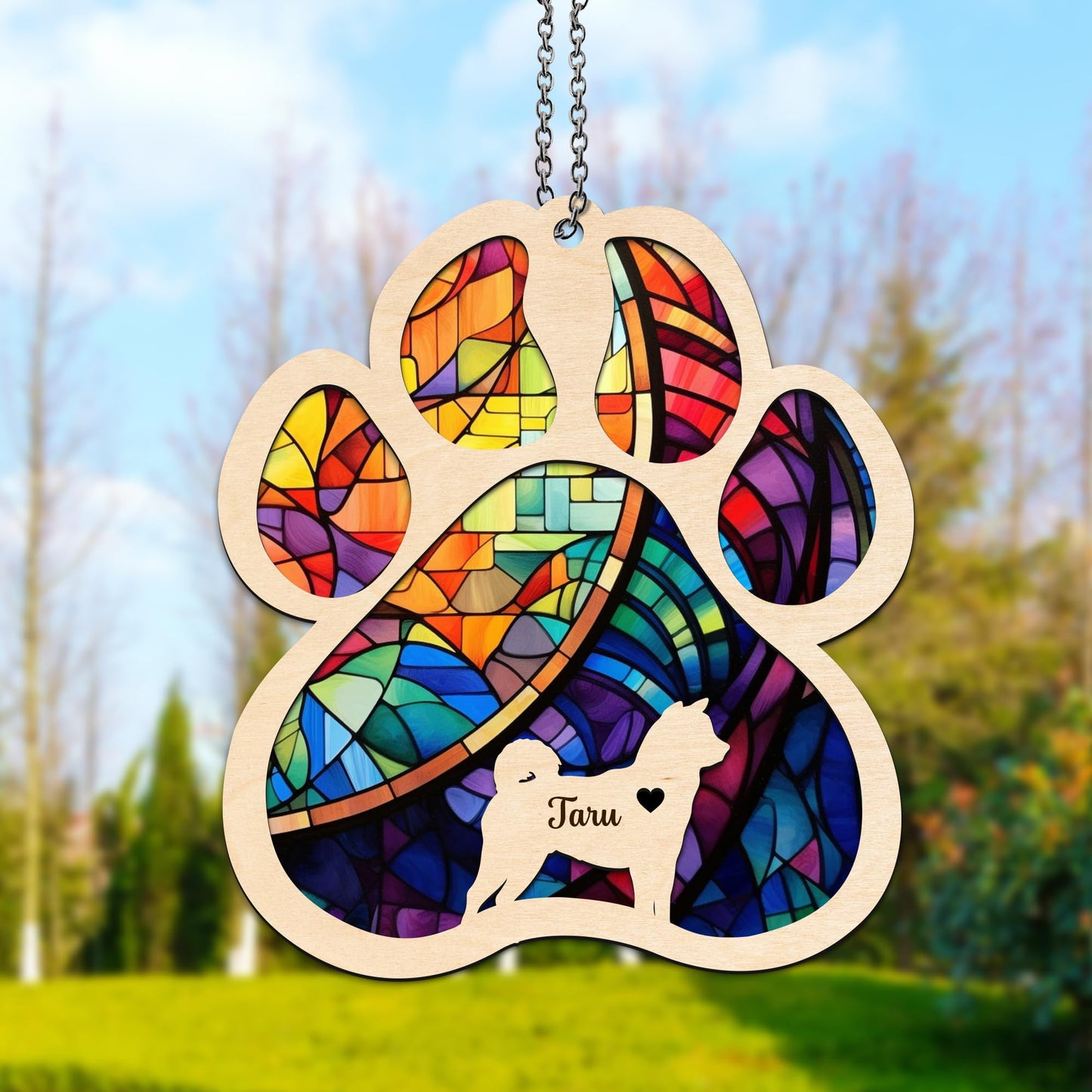 Dog Memorial Suncatcher, Personalized Pet Memorial Suncatcher with Custom Dog Breed and Name, Dog Memorial Gifts For Loss Of Dog, Dog Bereavement Gift SC60