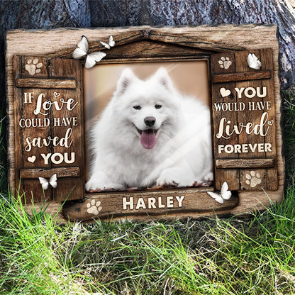 Personalized Pet Memorial Stone, Loss of Dog Sympathy Gift - Customizable Photo Name Memorial Garden Stone, White Headstone Maker, Ideal Dog Passing Away Gifts, Sympathy Gifts for Pet Lovers