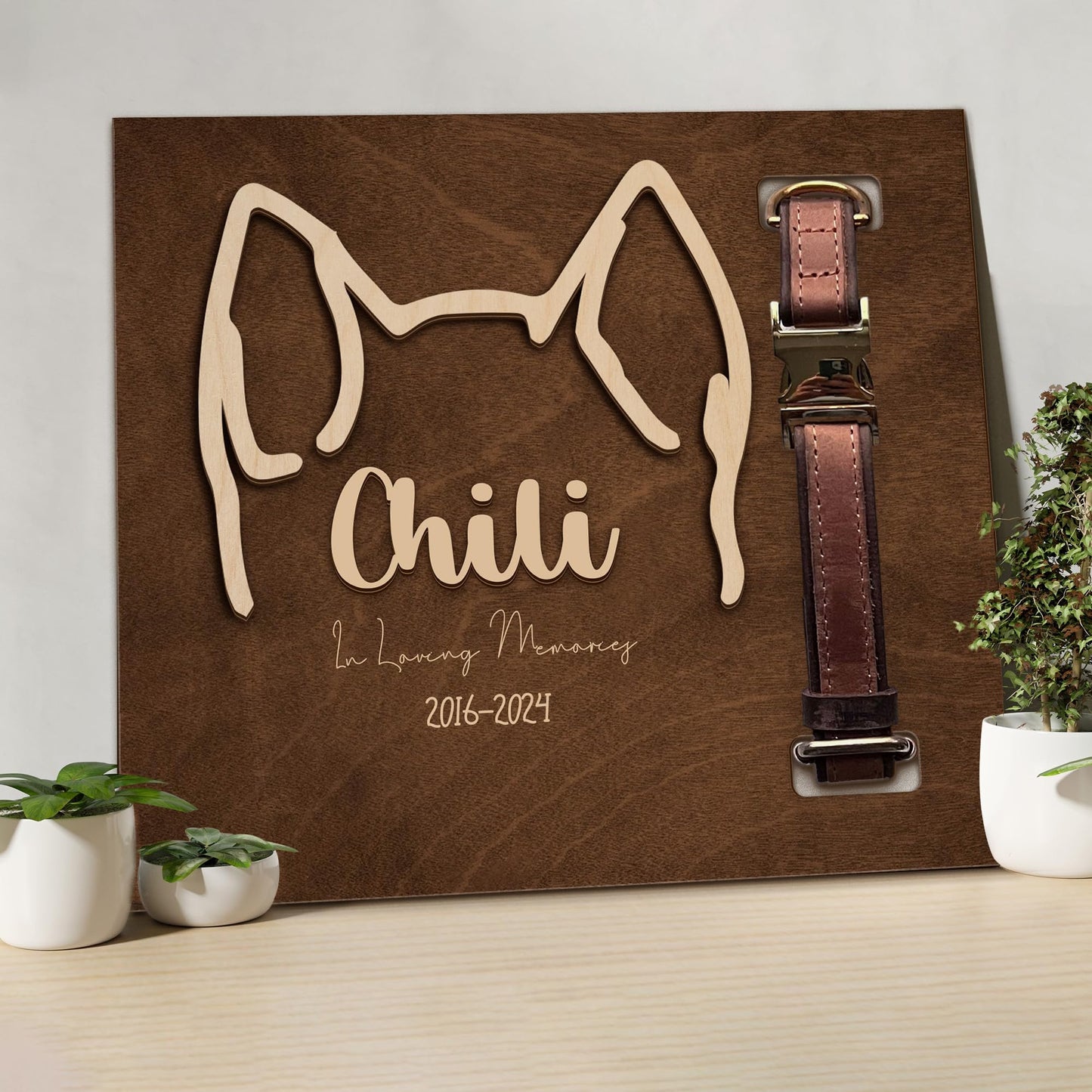 Personalized Dog Collar Memorial Frames, Pet Memorial Frame, Dog Lover Gift