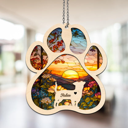 Dog Memorial Suncatcher, Personalized Pet Memorial Suncatcher with Custom Dog Breed and Name, Dog Memorial Gifts For Loss Of Dog, Dog Bereavement Gift SC60