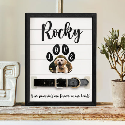 Personalized Dog Collar Memorial Frames, Pet Memorial Frame, Dog Lover Gift