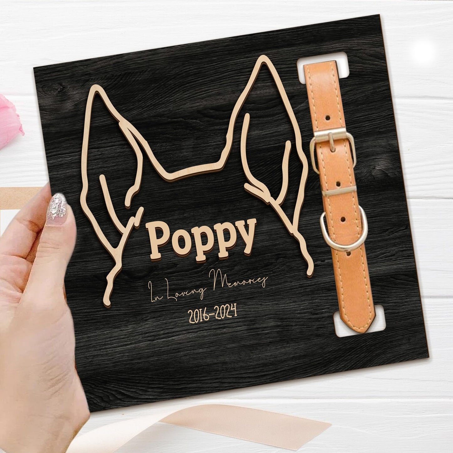 Personalized Dog Collar Memorial Frames, Pet Memorial Frame, Dog Lover Gift