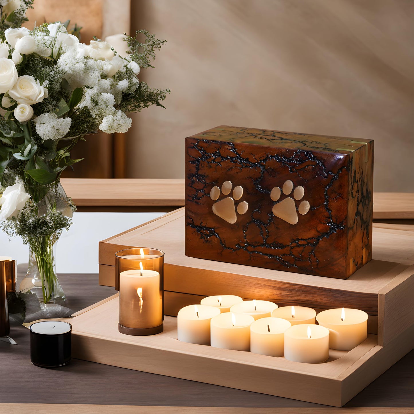 Best Urn for pets Dog urn Cat urn Pets ashes Small pet urn Large urn for pets ashes Cremation urn wooden urn for pets Personalized Wood urn (X-Small)