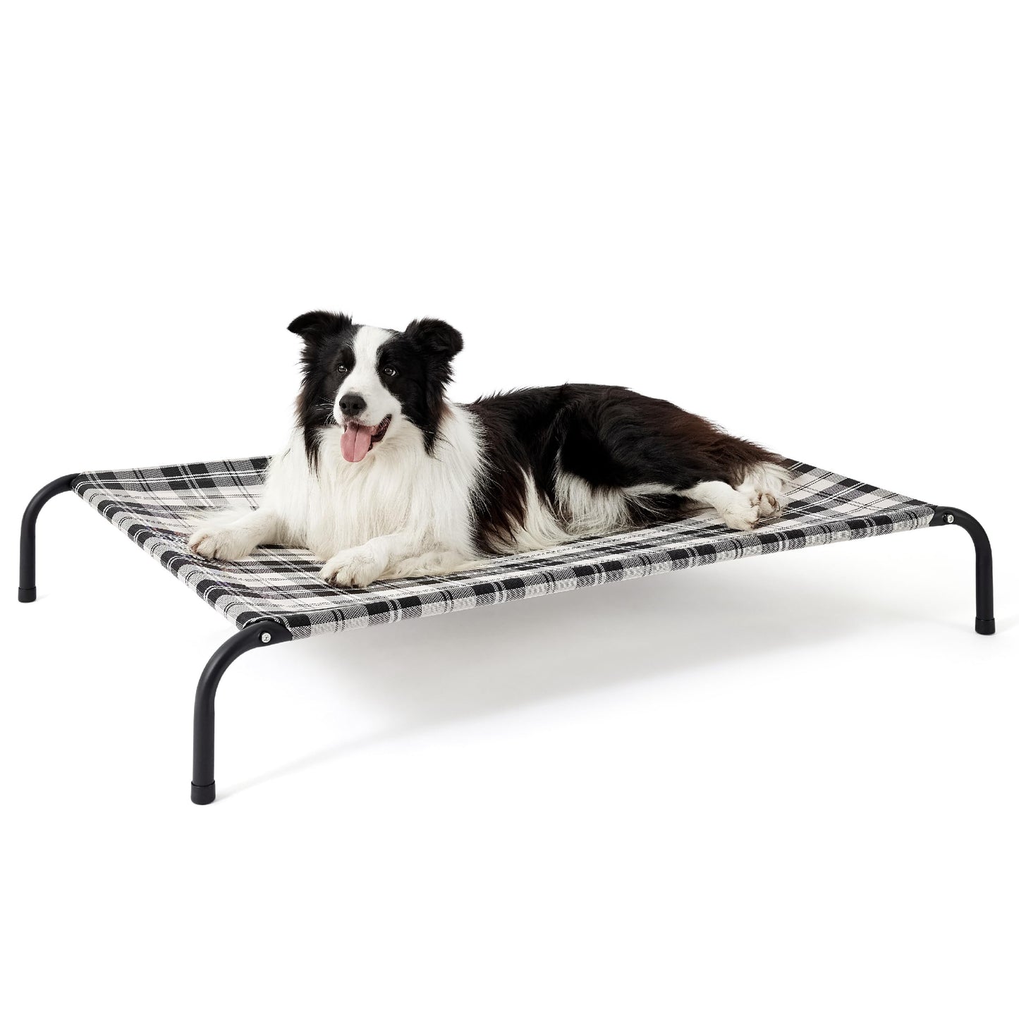 Bedsure Elevated Raised Cooling Cots Bed for Large Dogs, Portable Indoor & Outdoor Pet Hammock with Skid-Resistant Feet, Frame with Breathable Mesh, Grey, 49 inches