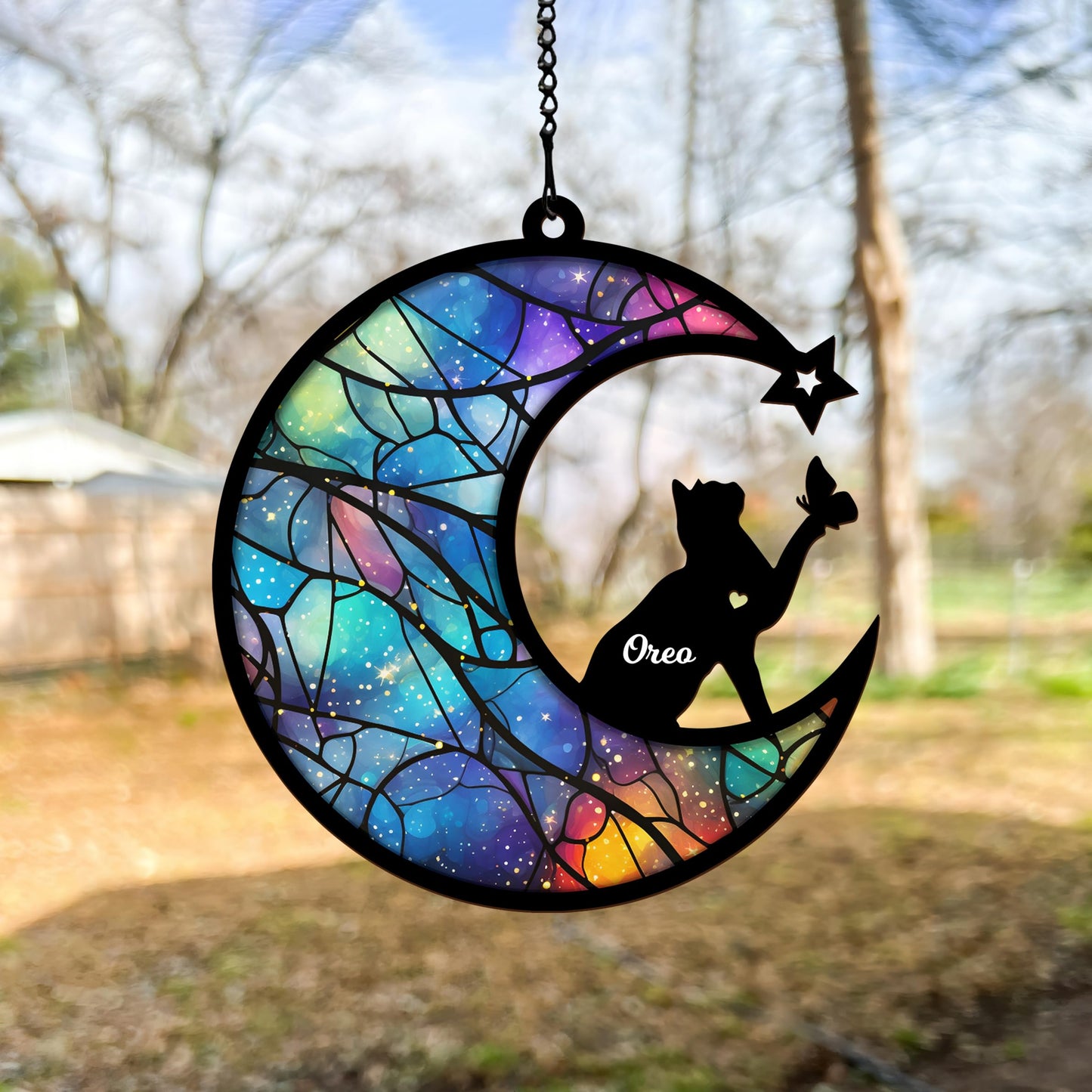 Dog Memorial Suncatcher, Personalized Pet Memorial Suncatcher with Custom Dog Breed and Name, Dog Memorial Gifts For Loss Of Dog, Dog Bereavement Gift SC60