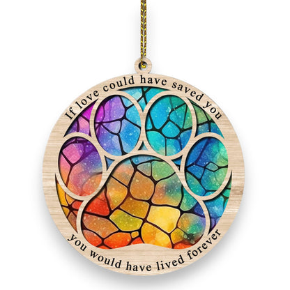 Hyturtle Pet Memorial Suncatcher Gifts for Loss of Dog Cat - Paw Dog Cat Memorial Ornament - Pet Memorial Gifts, Sympathy Remembrance Gifts for Loss of Pet, Pet Memorial Gifts for Christmas