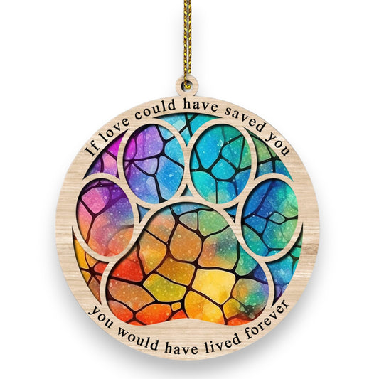 Hyturtle Pet Memorial Suncatcher Gifts for Loss of Dog Cat - Paw Dog Cat Memorial Ornament - Pet Memorial Gifts, Sympathy Remembrance Gifts for Loss of Pet, Pet Memorial Gifts for Christmas